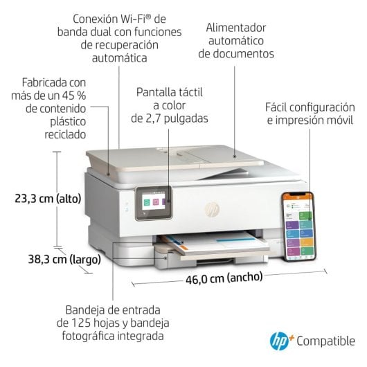 HP Inspire 7924e Impresora Multifunción Color Wifi Dúplex