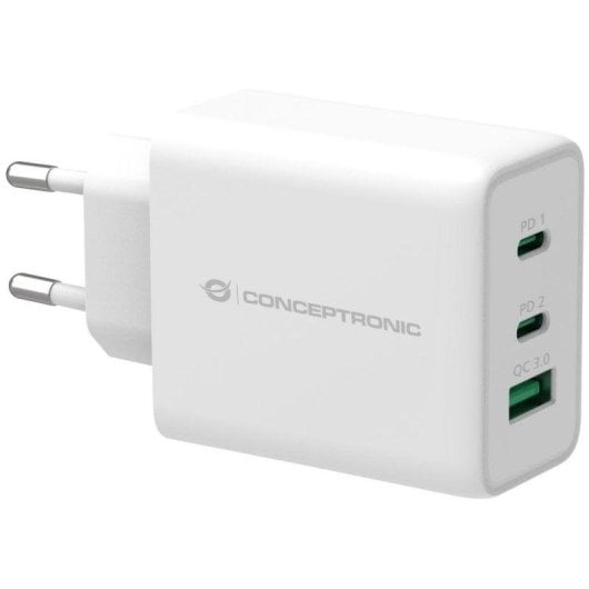 Carregador Conceptronic ALTHEA12W USB-C GaN 65W Quick Charge Branco