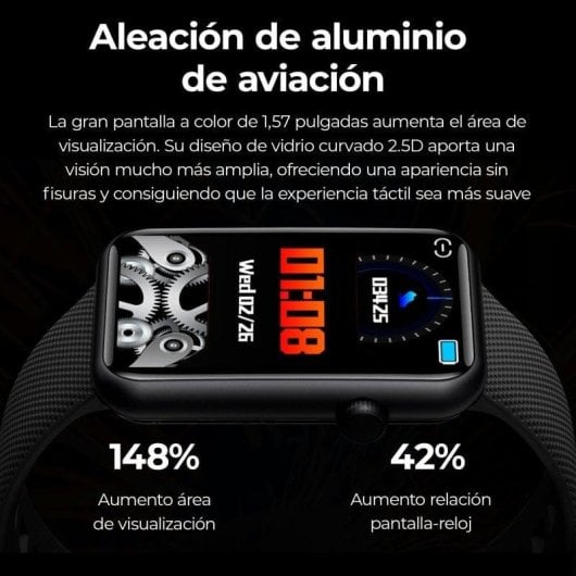 Ksix Tube Bluetooth 40mm Multitouch Display Schwarz IP67 SpO2 Herzfrequenz Schlaftracking