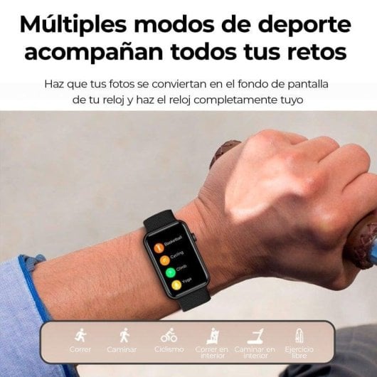 Ksix Tube Bluetooth 40mm Multitouch Display Schwarz IP67 SpO2 Herzfrequenz Schlaftracking