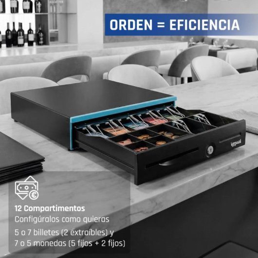 Iggual IRON-30B Gaveta de Numerário 42cm Preta
