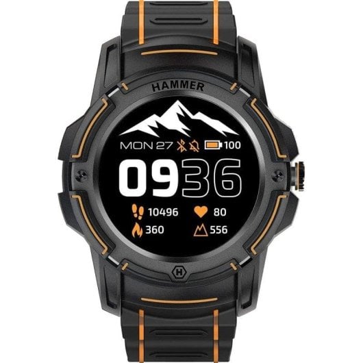 Hammer Watch Plus Bluetooth GPS 1.35" AMOLED Nero Resistenza Acqua IP68 SpO2 Frequenza Cardiaca