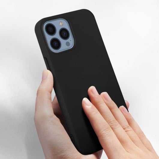Coque en silicone souple Avizar avec finition noire Soft Touch pour iPhone 13 Pro