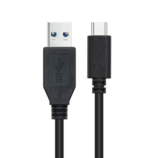 Cable Nanocable USB 3.1 Gen2 USB-C a USB-A 10Gbps 3A 2m Negro