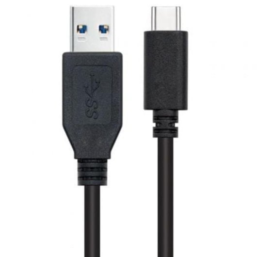 Cable Nanocable USB 3.1 Gen2 USB-C a USB-A 10Gbps 3A 2m Negro