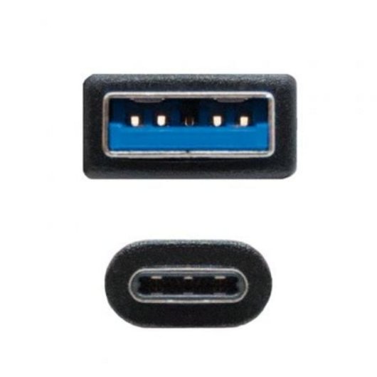 Cable Nanocable USB 3.1 Gen2 USB-C a USB-A 10Gbps 3A 2m Negro