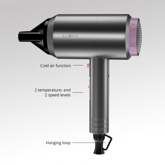 Ailoria RESPIRE sèche-cheveux 2200 W Métallique, Rose