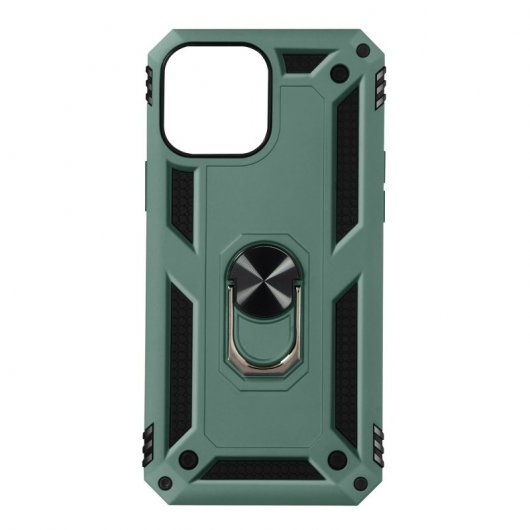 Avizar Funda Antigolpes 2 Materiales Anillo Soporte Vídeo Verde Oscuro para iPhone 13