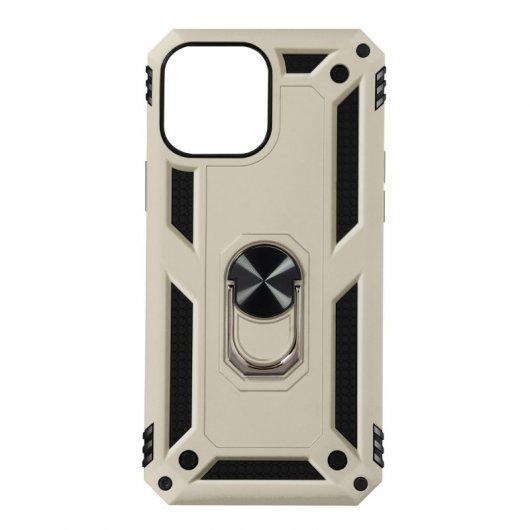 Avizar Funda Antigolpes 2 Materiales Anillo Soporte Vídeo Dorado para iPhone 13 Mini
