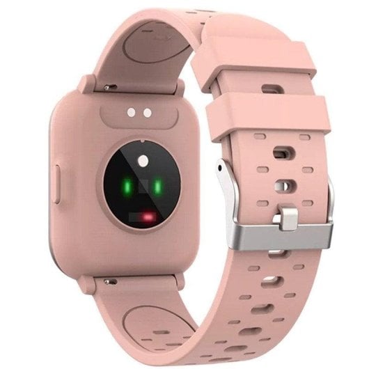 Denver SW-164 Bluetooth 38mm IPS Boîtier Rose Bracelet Noir Taille Unique IP68 SpO2 Pulsomètre