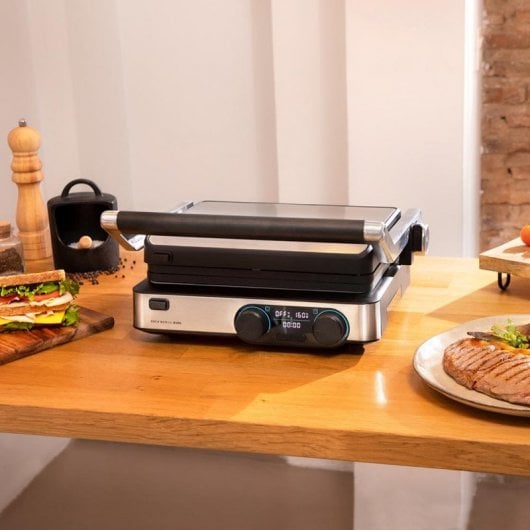 Cecotec Rock’nGrill Dual Parrilla Eléctrica con Apertura 180º 200W