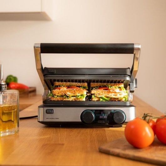 Cecotec Rock’nGrill Dual Parrilla Eléctrica con Apertura 180º 200W