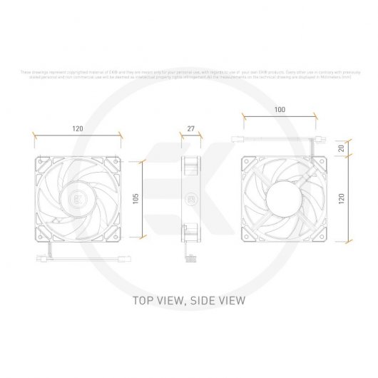 EKWB Ventilateur EK-Loop FPT 120 D-RGB Noir 120mm