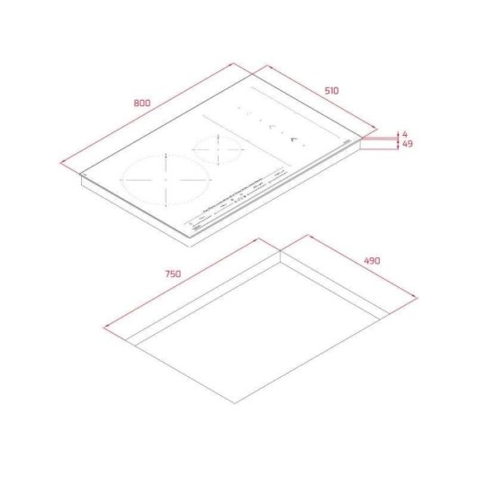 Placa de Inducción Teka IZS 86630 MST 80 cm Integrada Negro