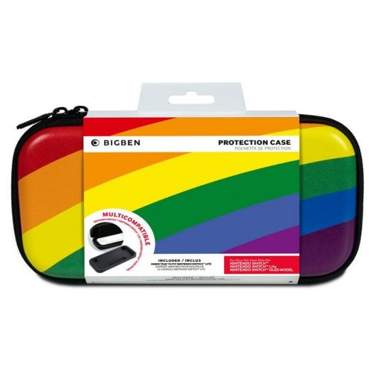 Custodia rigida da trasporto BigBen Rainbow per Nintendo Switch/Lite/OLED