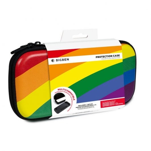 Custodia rigida da trasporto BigBen Rainbow per Nintendo Switch/Lite/OLED