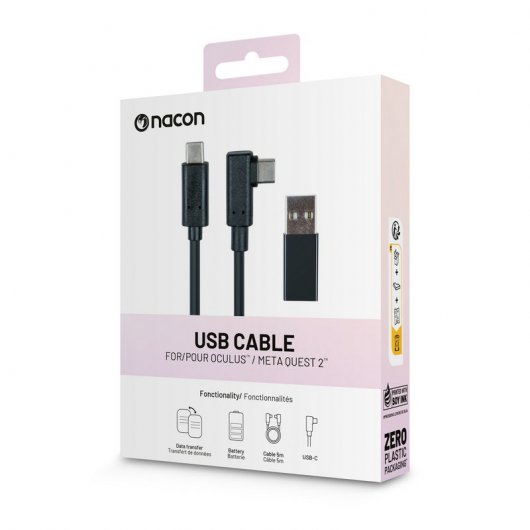 Nacon Câble de Charge pour Meta Quest 2 NACON Noir PC pour Oculus/Meta Quest 2