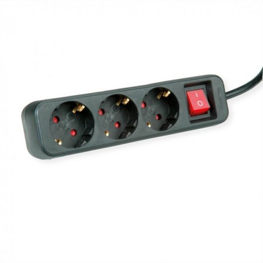 Roline Multipresa 3 prese con interruttore 10M Nero