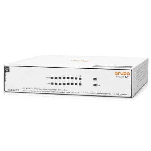 Switch HPE Instant On 1430 8G PoE 64W Unmanaged L2 8 Ports Gigabit Ethernet