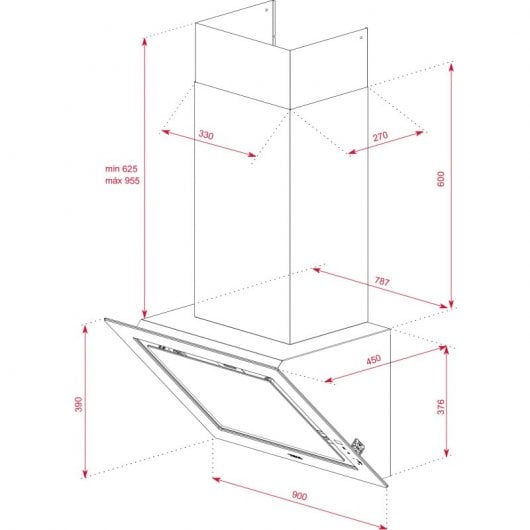 Teka DLV 98660 TOS Campana Decorativa 90cm A+ Blanca