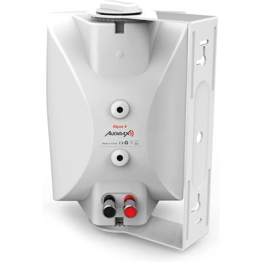 Audibax Elipse 4 Paires d'Enceintes HiFi avec Support Mural 2 Voies 20W Blanc