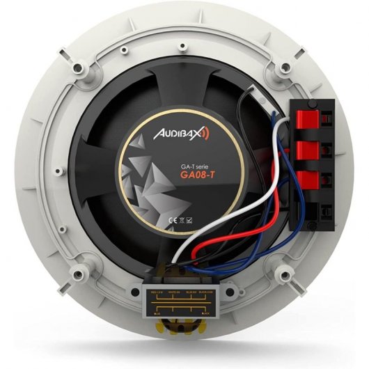 Audibax GA08-T Altavoz de Techo Empotrable 8" 2 Vías Línea 100V Blanco