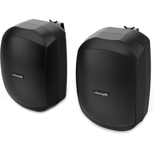 Audibax Ovo 4 Pareja de Altavoces Pasivos con Soporte de Pared 100V/8 Ohm IP65 4" Negros