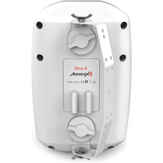 Audibax Ovo 4 Paires d'Enceintes Passives avec Support Mural 100V/8 Ohm IP65 4" Blanc