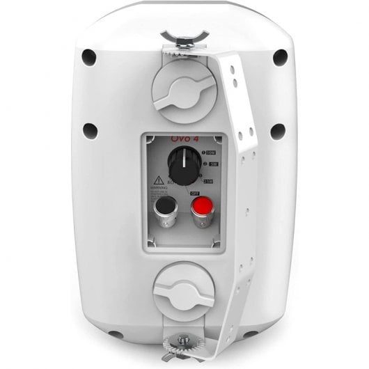 Audibax Ovo 4 Paires d'Enceintes Passives avec Support Mural 100V/8 Ohm IP65 4" Blanc