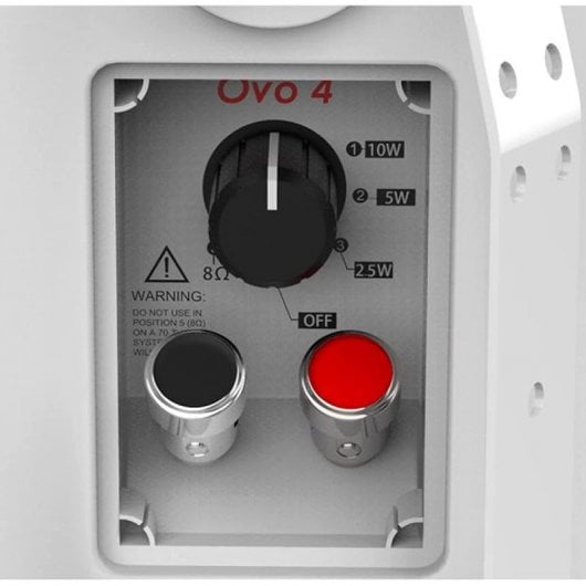 Audibax Ovo 4 Paires d'Enceintes Passives avec Support Mural 100V/8 Ohm IP65 4" Blanc