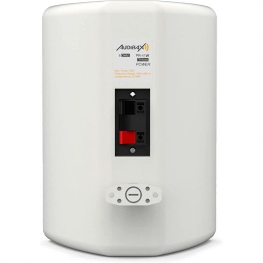 Audibax Pícolo PR-41W Paire d'enceintes bibliothèque et système audio HiFi avec support mural 75 W Blanc