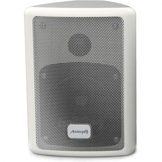 Audibax Pícolo PR-41W Paire d'enceintes bibliothèque et système audio HiFi avec support mural 75 W Blanc