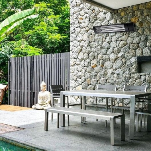 Elektrisches Infrarotheizgerät für Außen Sined Caldo IR-B 2000W Wandmontage mit Fernbedienung