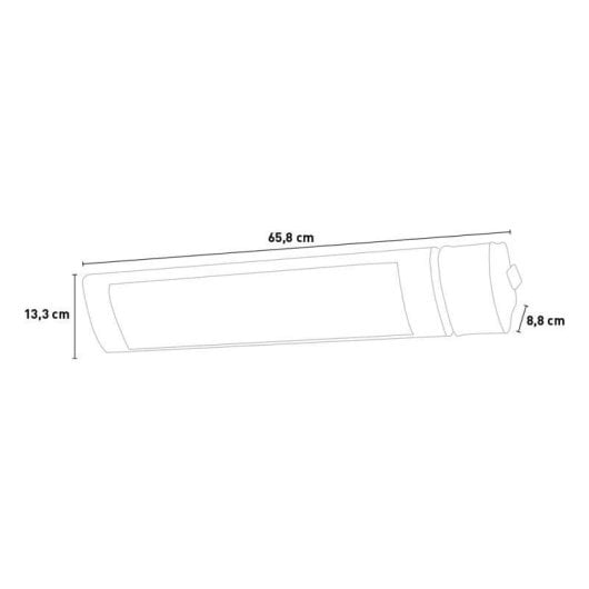 Elektrisches Infrarotheizgerät für Außen Sined Caldo IR-B 2000W Wandmontage mit Fernbedienung