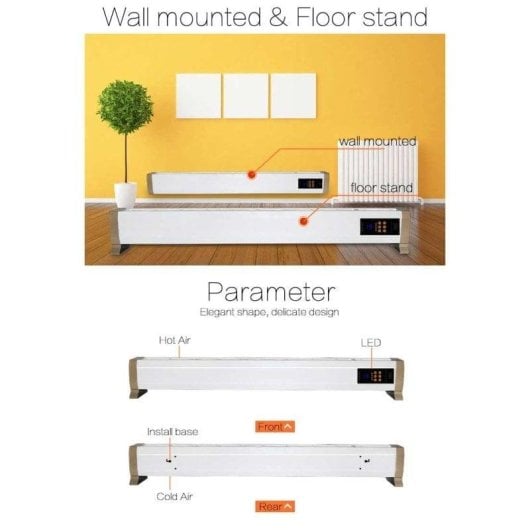 Heizgerät Konvektor Sined Pavimento 1800W Wand-Boden Fernbedienung