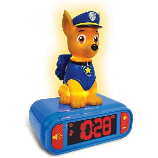 Lexibook Paw Patrol Chase Sveglia digitale con luce notturna 3D ed effetti sonori