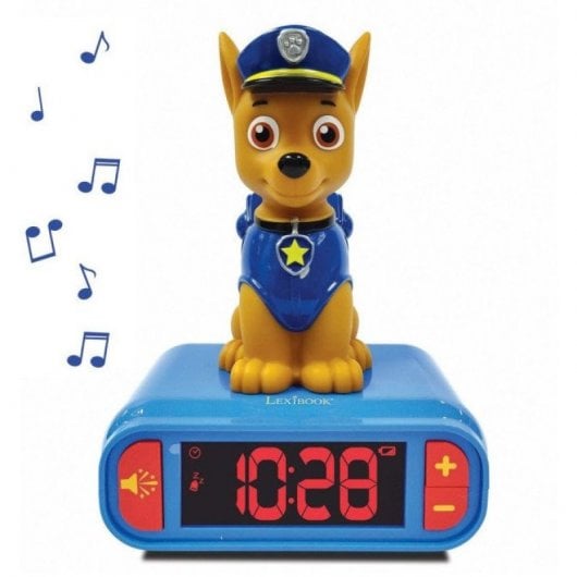Lexibook Paw Patrol Chase Sveglia digitale con luce notturna 3D ed effetti sonori