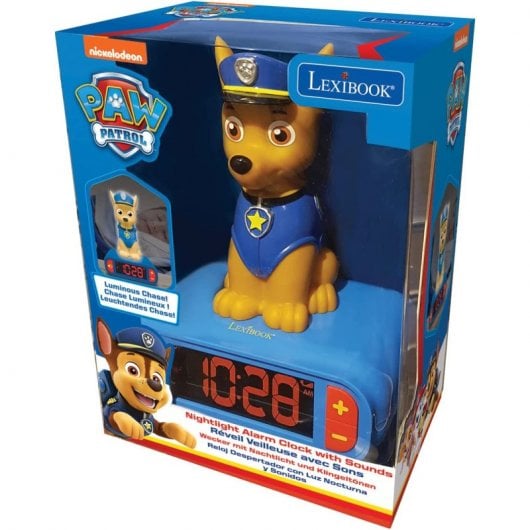 Lexibook Paw Patrol Chase Sveglia digitale con luce notturna 3D ed effetti sonori