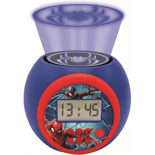 Lexibook Spider Man Reloj Despertador Proyector con Función Temporizador