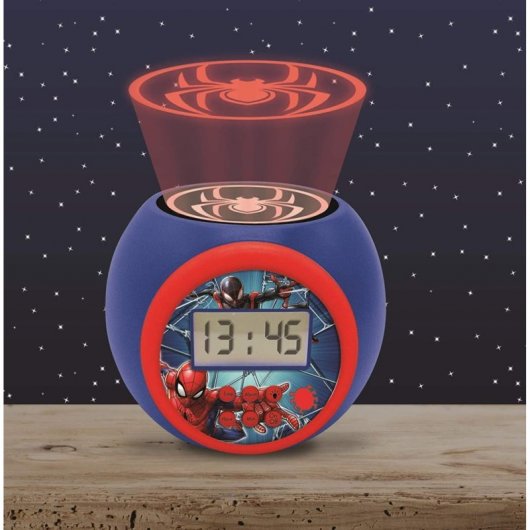 Lexibook Spider Man Reloj Despertador Proyector con Función Temporizador