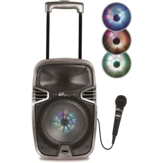 Lexibook iParty Altifalante Luminoso Bluetooth com Pega, Rodas e Microfone
