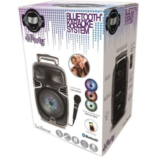 Lexibook iParty Altifalante Luminoso Bluetooth com Pega, Rodas e Microfone