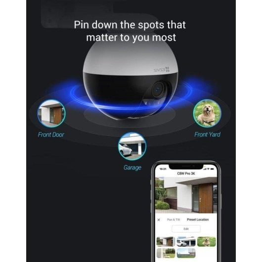 EZVIZ C8W Pro 2K Cámara Wi-Fi Exterior con Paneo e Inclinación