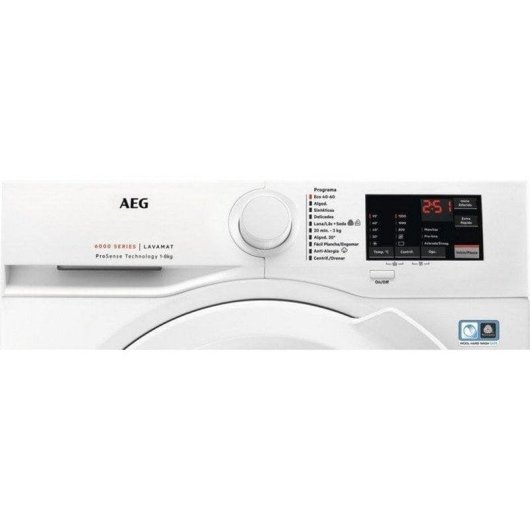 Lavadora carga frontal AEG Serie 6000 LFA6I8272A 8 kg 1200 rpm clase A blanca