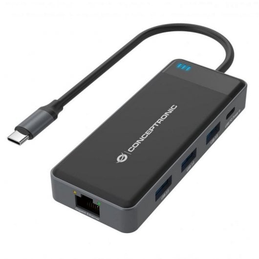 Docking station Conceptronic DONN14G 7 in 1 da USB-C 3.2 Gen1 a HDMI/USB-C PD 100 W/USB-A/RJ-45 Gigabit