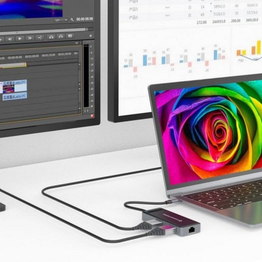 Conceptronic DONN14G Docking Station 7 em 1 USB-C 3.2 Gen1 para HDMI/USB-C PD 100W/USB-A/RJ-45 Gigabit