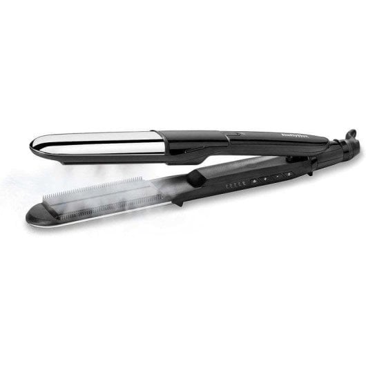 Lisseur Céramique BaByliss Steam Shine 230ºC 5 Réglages Ionique Plaques larges Arrêt automatique Noir Argent