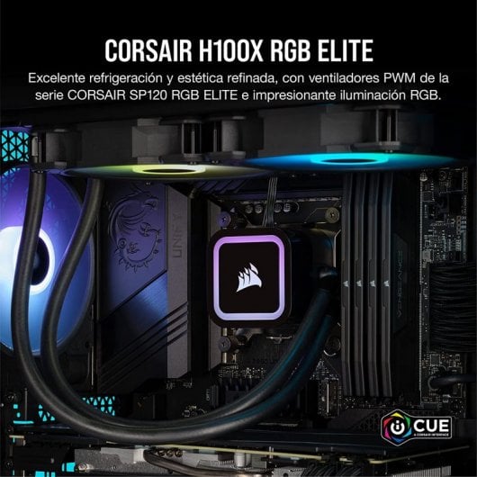 Kit di raffreddamento a liquido Corsair iCUE H100x RGB ELITE 240 mm Nero