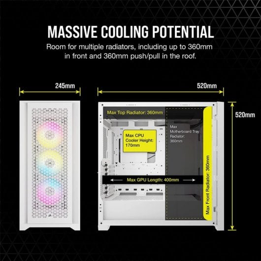 Corsair iCUE 5000D RGB AIRFLOW Cristal Templado USB 3.2 Blanca