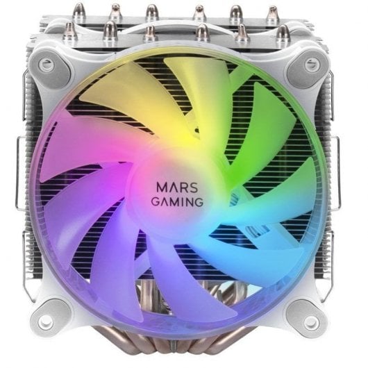 Ventola doppia CPU Mars Gaming MCPU-XT ARGB da 120 mm bianca